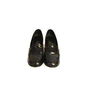 Coach Black Gemma Leather Loafers sz8 Comfortable Professional or Casual Shoe